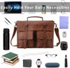 Picture of Leather Messenger Bag for Men, Vintage Leather Laptop Bag Briefcase Satchel, 17.3 Inch Computer Laptop Bag Work Bag Brown
