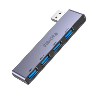 Picture of USB Hub, Fidioto 4-Port USB Hub(1 * 3.0 Hub, 3 * 2.0 Hub) USB Splitter for Laptop,Windows PC,Mac,Printer,Flash Drive,Mobile HDD, Notebook PC