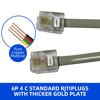 Picture of 1st Choice Pack of 2 Telephone Line Cord Heavy Duty Silver Satin 4 Conductor 14-ft