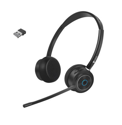 Picture of TruVoice BT85 Premium Wireless Headset | Noise Suppression Speakers and NC Microphone | Fast Charging with 22 Hour Talk Time and Bluetooth v5.2 USB Dongle - Works with All UC Voice Platforms