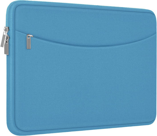 Picture of 14 inch Laptop Sleeve Case, Shockproof Protective Laptop Cover Briefcase Carrying Computer Bag with Accessory Pocket Portable Laptop Sleeve for 14" MacBook, HP, Dell, Lenovo, Acer, Light Blue