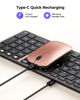 Picture of Wireless Bluetooth Keyboard and Mouse for Mac, Multi-Device Rechargeable Slim Keyboard and Mouse Stainless Steel Full Size, Compatible with MacBook Pro/Air, iPad, iMac - Black Rose Gold
