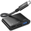 Picture of 4-in-1 USB C SD Card Reader, JSAUX USB-C Micro SD Card Reader with (USB 3.0 & Charging) Port Compatible with iPhone 16/16 Plus/16 Pro/16 Pro Max, Android, Mac, Galaxy, iPad Pro, Camera-Black