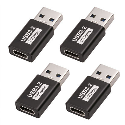 Picture of 𝟒𝐏𝐚𝐜𝐤 𝐔𝐩𝐠𝐫𝐚𝐝𝐞𝐝 USB to USBC Adapter,Upgraded USB 3.2 Adapt,USB Male to USB C Female Adapter for iPhone 15 Charger,iPhone 15 14 13 12 Pro Max Plus,iPad 9 10 Air 5 Mini 6,Car,Samsung