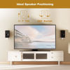 Picture of FDM Universal Speaker Wall Mount One Pair of Side Clamping Bookshelf Speaker Mount Bracket with Swivel and Tilt for Sound Speakers (White)