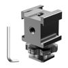 Picture of Camera Cold Shoe Mount Adapter, Aluminium Alloy Triple Hot Shoe Extension Bracket Holder for GoPro DSLR Cameras Flash Light, Monitor, Microphone