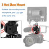 Picture of Camera Cold Shoe Mount Adapter, Aluminium Alloy Triple Hot Shoe Extension Bracket Holder for GoPro DSLR Cameras Flash Light, Monitor, Microphone