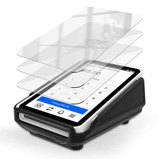 Picture of Kailfee Protective Case and Screen Protector*3 for Square Terminal Card Reader - Rubberized Hard Casing with Non-Slip Base and Tempered Glass (Black