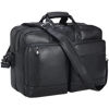 Picture of Masa Kawa Black Leather Briefcase Messenger Bag Men Expandable 17 Inch Laptop Business Travel Duffel Crossbody Shoulder Weekender Overnight Bags,Large