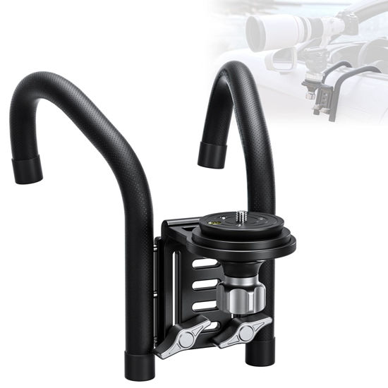 Picture of Camera Window Stabilizer with 75mm Bowl Base Leveling Adapter with 3/8" Screw, 80mm Focusing Macro Rail, 10kg/22lbs Maximum Load Capacity, Camera Car Mount for Vlogging, Outdoor Photography (WN-03)