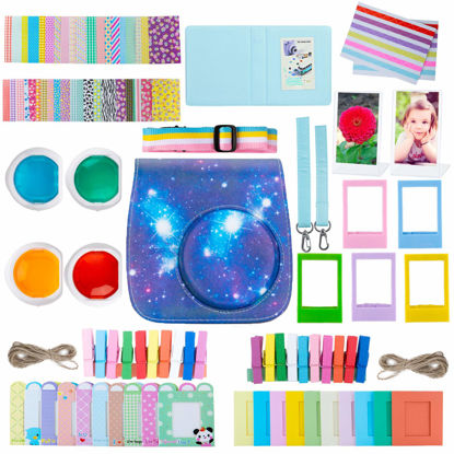 Picture of ZWOOS 10 in 1 Accessories Kit Compatible with Instax Mini 11/9/8 Camera, Including Camera Case, Album and Other Items for Collecting and Displaying Photos (Galaxy)