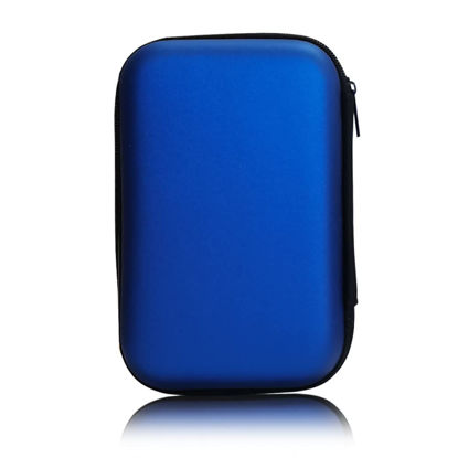 Picture of Hard Drive Carrying Case Bag Storage Organizer Universal Carry Pouch Compatible with Western Digital WD Elements Seagate, 2.5’’ EVA Shockproof Travel Case (Dark Blue)