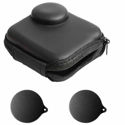 Picture of ULBTER Mini Storage Bag Case for GoPro MAX Waterproof 360 Camera + Rubber Lens Cap Cover, Carrying Portable Boxes Accessory for Go pro Max [2+1 Pack]