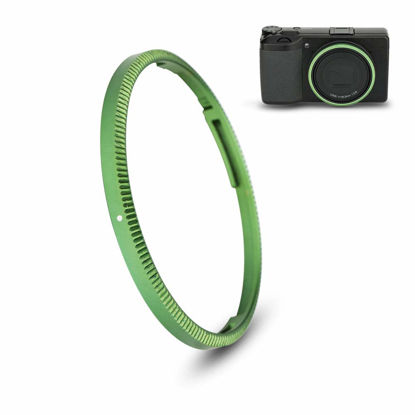 Picture of JJC Metal Lens Decoration Ring Cap for Ricoh GR III GR III HDF GR3 GR3 HDF Accessories Replace Ricoh GN-1 Ring Cap -Green