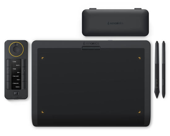 Picture of XENCELABS Wireless Drawing Tablet Medium with Quick Keys, Pen Tablet with 2 Battery-Free Pens, 12" Graphics Tablet for Win/Win-ARM/macOS/Linux, Black