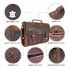 Picture of moonster Leather Messenger Bag for Men, Rustic Messenger Bag for Women - Handmade Full Grain Leather Bag for Men - Distressed Buffalo Leather - 16 Inch Laptop Bag with Padded Compartment Pockets