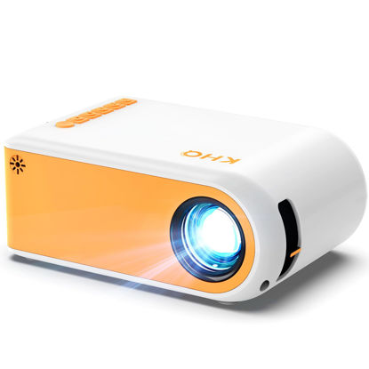 Picture of KHQ Mini Projector, Upgraded Portable Projector Support 1080P 170" Mini HD Movie Projector, Outdoor Projector with Stylish Streamlined Design, Compatible with Phone/ Tablet/ Laptop/ TV Stick/ PS4 Etc
