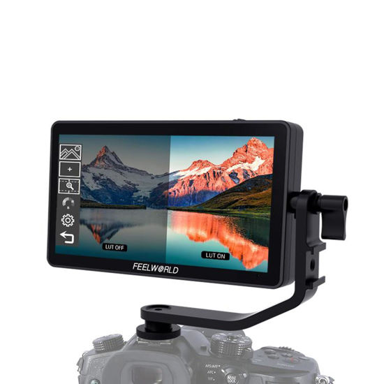 Picture of FEELWORLD F6 Plus V2 6 inch DSLR Camera Field Touch Screen Monitor Small Full HD 1920x1080 IPS Video Peaking Focus Assist 4K HDMI DC Input Output Include Tilt Arm