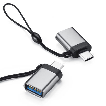 Picture of FACATH USB C to USB 3.0 Adapter (2 Pack), Grey USB-C to USB 3.0 Adapter, Thunderbolt 3 to USB Female Adapter OTG High-Speed Data Transfer for MacBook Pro 2020, iPad Pro 2020 and More Type C Devices