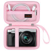 Picture of Canboc Carrying Case for Panasonic LUMIX ZS99/ LX10/ ZS80/ ZS100/ ZS70/ ZS200/ ZS60 4K Digital Camera, Point and Shoot Camera Bag, Zipper Mesh Pocket fits USB Cable, Batteries, Pink