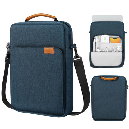 Picture of MoKo 15 Inch Laptop Sleeve Bag Fits MacBook Air 15" M2 2023, MacBook Pro 14" M2 2023, Galaxy Tab S9 Utra 14.6" 2023, Handle Carrying Case with Shoulder Strap, Indigo