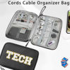 Picture of COSHAYSOO Electronics Bag TECH Case Cable Cords Organizer Travel Essentials for Women College Teen Girls Vacation Dorm Accessories Preppy Personalized Gift (Large Black)