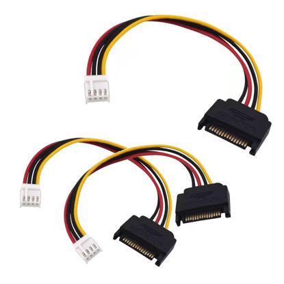 Picture of ThtRht 3 Pack Floppy Drive to Sata Adapter 15 PIN SATA Male to 4 PIN FDD Female Power Supply Cable Converter 15pin to 4pin Connector for Mini PC DIY Hard Disk Bay Computer Dock Sound Card Miner Mining