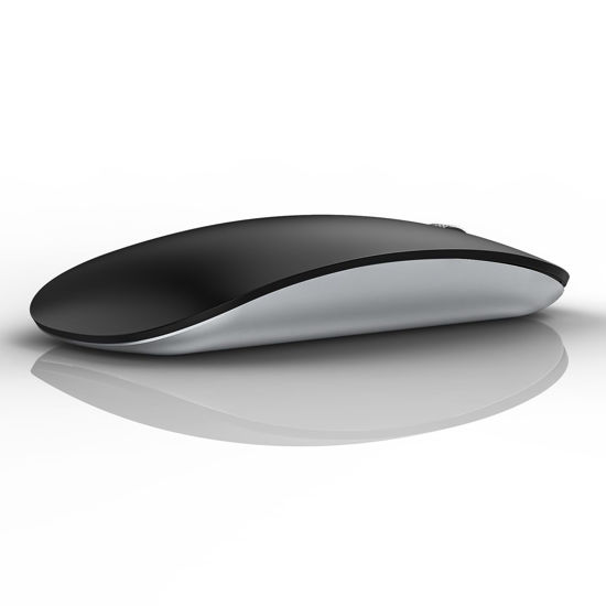 Picture of TENMOS M18 Bluetooth Mouse, USB C Rechargeable Wireless Mouse, Triple Mode (Dual Bluetooth+USB) Computer Silent Mice Portable with USB Receiver Type C Adapter for Laptop/MacBook/iPad/PC - Matte Black