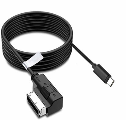 Picture of Litematiria MDC Type C AUX Adapter, 2 in 1 Car Music Audio Interface Compatible with Mercedes Benz for 15, 15 Plus, 15 Pro, 15 Pro Max Android Galaxy Note Google
