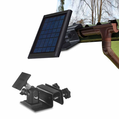 Picture of HOLACA Weatherproof Gutter Mount for Ring Solar Panel- Wall Mount Bracket Outdoor Mount Accessories for Ring Solar Panel (Black)