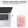 Picture of S erounder Wireless Numeric Keypad, Mini Digital Numpad 18 Keys Ergonomic Number Pad Keyboard with 2.4G USB Receiver & Cholate Keycap for LaptopPCDesktop(Pink)