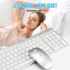 Picture of Wireless Keyboard and Mouse Combo, Compact Quiet Wireless Keyboard and Mouse Set 2.4G Ultra-Thin Sleek Design for Windows, Computer, Desktop, PC, Notebook, Laptop-Silver White