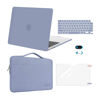 Picture of MOSISO Compatible with MacBook Air 13 inch Case 2024 2023 2022 M3 A3113 M2 A2681, Plastic Hard Shell&Sleeve Bag&Keyboard Skin&Webcam Cover&Screen Film for MacBook Air 13.6 inch Case, Lavender Gray