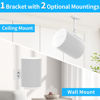 Picture of Yibracki Heavy-Duty Speaker Wall Mount and Ceiling Speaker Mount for Sonos Era 100 Wireless Speaker Mount,Tilt & Swivel Adjustable Mount or Sonos Era 100 Speaker with Hardware Kit - 2 Pack, White