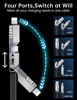 Picture of SHEZI [Upgraded 2.0] 4-in-1 USB C Cable 60W 3FT Lightning Cable Fast Charging [480Mbps Data Sync] Flat Nylon Braided Charger Cord Combo with Lightning/USB C/USB A Port for iPhone iPad & Most Devices