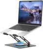 Picture of ALASHI Laptop Stand for Desk with 360 Rotating Base, Multi-Angle Adjustable Laptop Stands, Foldable Laptop Riser Compatible with 10 to 15.6 Inches PC Computer, Black