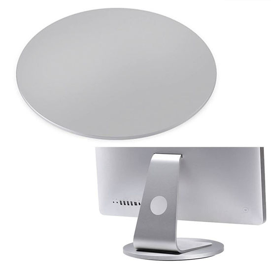Picture of Aluminum 360° Rotation Monitor Swivel Base Computer Screen Monitor Turntable Stand Flat Panel TV Rotating Mat for iMac Laptop Potted Plants Arts Crafts Products Display Stand