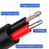 Picture of EAHOSUCC Short 18AWG 2.5mm x 5.5mm DC Power Plug Pigtail Cable Female,1PCS 0.3M/1FT 7A DC 5525 Female Connector Open End Extension Repair Cord for CCTV Security Camera