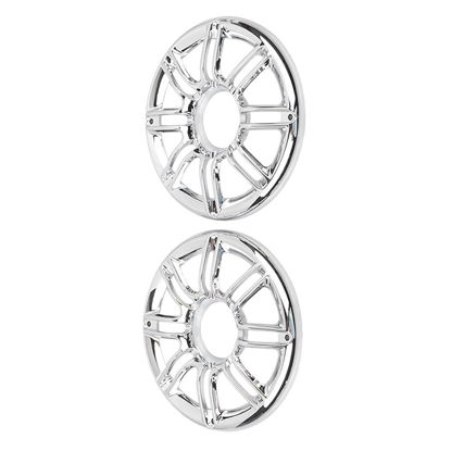 Picture of RAGBUSCLE Rear Speaker Trim Grill Fairing Cover 1998-2013 Compatible with Harley Touring Electra Glide Silver