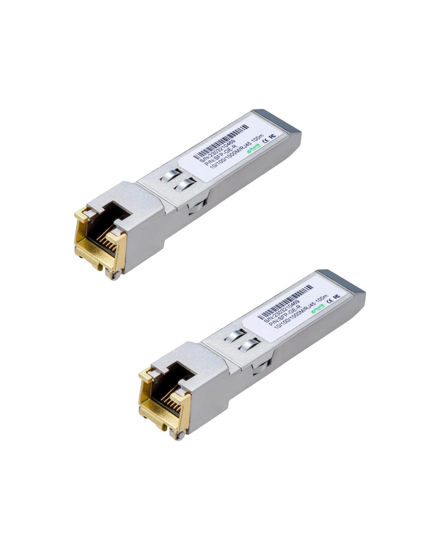 Picture of LINOVISION 1.25G SFP to RJ45 Copper Gigabit Ethernet Transceiver, Up to 328ft Distance, 1000BASE-T SFP-T Converter for Cisco, D-Link, Supermicro, Netgear, TP-Link and More (2 Pack)