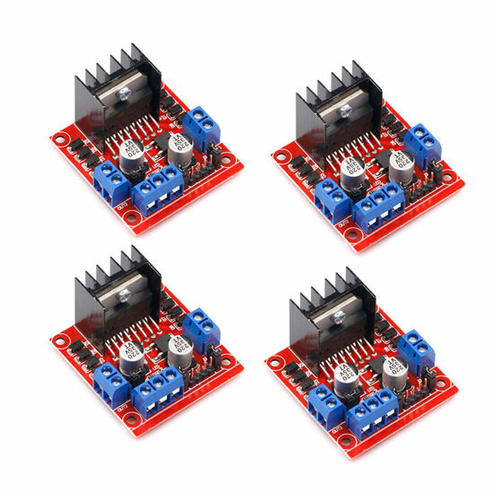 Picture of 4 PACK L298N Motor Drive Controller Board DC Dual H-Bridge Robot Stepper Motor Control and Drives Module for Arduino Smart Car Power Compatible with Arduino UNO MEGA R3 Mega2560
