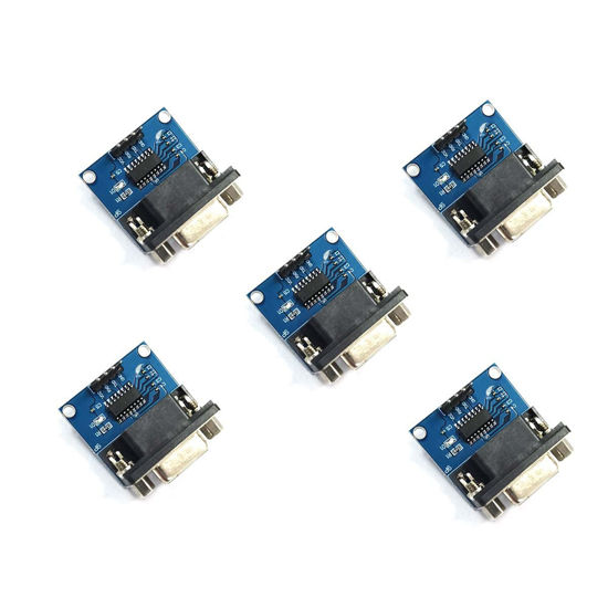 Picture of Kiro&Seeu 5pcs MAX3232 Root Module Connector Chip RS232 to TTL Female Serial Port to TTL DB9 Converter Board Compatible with Equipment Upgrades Like DVD Ar-duino Raspberry Pi(S232TOTTL-MD-5pcs)