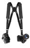 Picture of Bebaimis Dual Camera Harness for 2 Cameras,Shoulder Leather Camera Strap for Photographers,Double Camera Strap Camera Harness for 2 Cameras,Dual Camera Harness for Photographers,for DSLR/SLR,Black