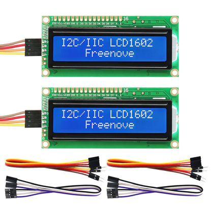 Picture of FREENOVE I2C IIC LCD 1602 Module (2 Pack), New Type TWI Serial 16x2 Display, Compatible with Arduino Raspberry Pi Pico ESP32 ESP8266