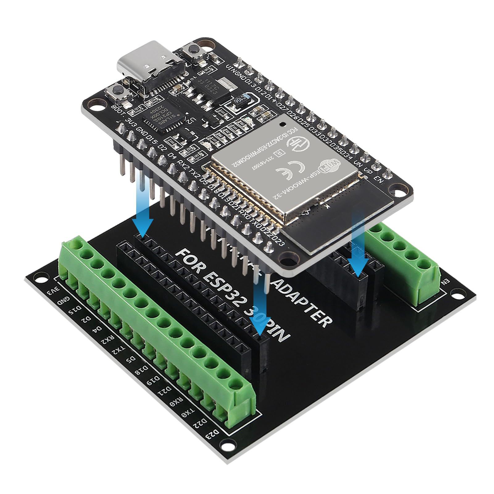 Scheda ESP32S Breakout Board GPIO 1 A 2 - Per ESP-WROOM-32 (2 Pezzi)