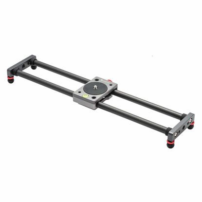 Picture of ANNSM 16 inches/40cm Mini Table Top Video Camera Slider Carbon Fiber Rail Rods for Smartphone iPhone Samsung DSLR Sony Canon Nikon Loading up to 11 lbs /5Kgs