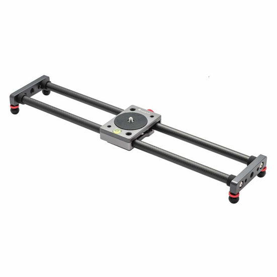 Picture of ANNSM 16 inches/40cm Mini Table Top Video Camera Slider Carbon Fiber Rail Rods for Smartphone iPhone Samsung DSLR Sony Canon Nikon Loading up to 11 lbs /5Kgs