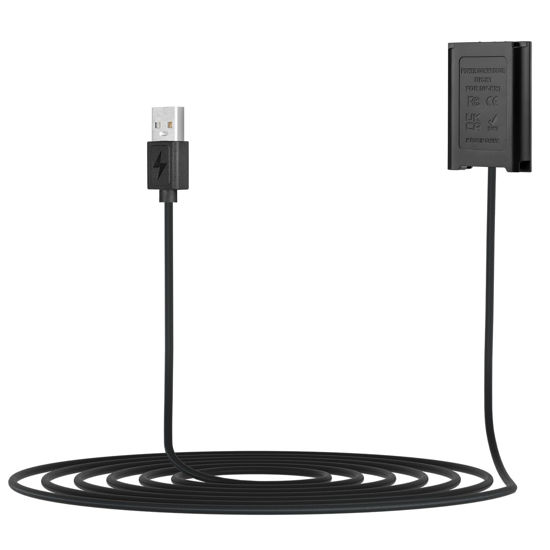 Picture of FOMITO DK-X1 USB Power Adapter with NP-BX1 Dummy Battery for Sony Cybershot ZV-1 DSC-RX1 RX1R RX100 II III IV V VI VII, M2 M3 M4 M5 M6/B M7, HX50 HX90 HX300 WX300 WX350 WX500 Cameras