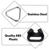 Picture of Yuanchu 6Pcs Stainless Steel Triangle Split Rings, Compatible Camera Strap Adapter Hook Lug Ring with Plastic Cap for Cameras Shoulder Strap Belt Hook Lanyard