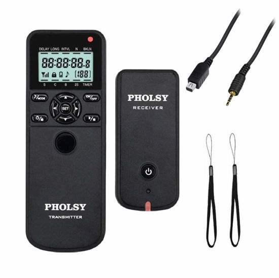 Picture of PHOLSY Wireless Timer Remote Release Control with Intervalometer and HDR for Olympus E-M1, E-M5 II, E-M5, E-M10 II, PL8, PL7; for Panasonic S5, S1H, S1RM, S1, G95, G91, G90, G9, FZ10002, GH5, GH6